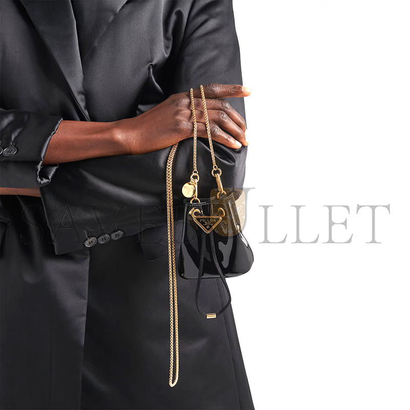 Pra*a leather mini-pouch 1nr016 (9.5*9*6cm)